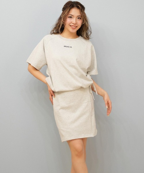 RVCA(ルーカ)の「RVCA/ルーカ ワンピース ショート丈 ワンポイントロゴ BF04C-350(ワンピース・レディース・グレー/ブラック/ホワイト・S/M)」の1枚目の写真