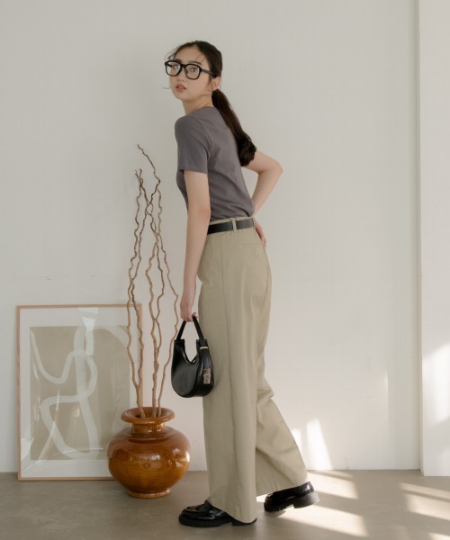 slattgir(スラットジール)の「高身長 ワイドチノパンツ 丈長め・トールサイズ Essenave(チノパンツ・レディース・ベージュ/ネイビー・LL/3L/4L/5L/M/L)」の6枚目の写真