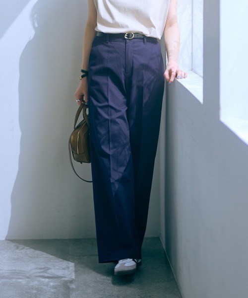 slattgir(スラットジール)の「高身長 ワイドチノパンツ 丈長め・トールサイズ Essenave(チノパンツ・レディース・ベージュ/ネイビー・LL/3L/4L/5L/M/L)」の10枚目の写真