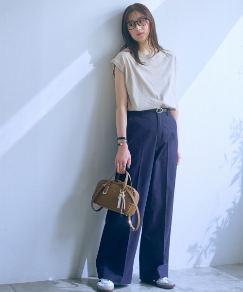 slattgir(スラットジール)の「高身長 ワイドチノパンツ 丈長め・トールサイズ Essenave(チノパンツ・レディース・ベージュ/ネイビー・LL/3L/4L/5L/M/L)」の12枚目の写真