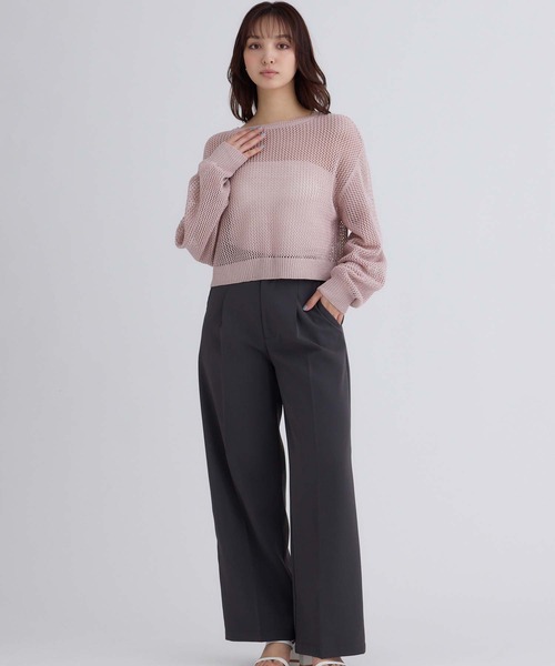 fifth(フィフス)の「メッシュ編みラメニット(ニット/セーター・レディース・ピンク/ベージュ/オフホワイト・M)」の16枚目の写真