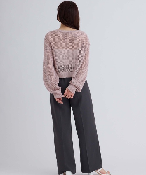 fifth(フィフス)の「メッシュ編みラメニット(ニット/セーター・レディース・ピンク/ベージュ/オフホワイト・M)」の18枚目の写真