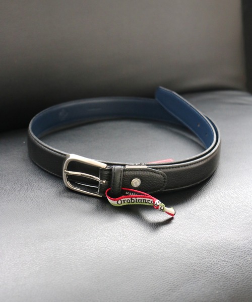 Orobianco（オロビアンコ）の「〈Orobianco/オロビアンコ〉ORB-010822 D 30mm幅 ベルト シボ加工仕上げ （BOX/ショッパー付き）（ベルト・メンズ・ブラック/ダークブラウン・FREE）」の2枚目の写真