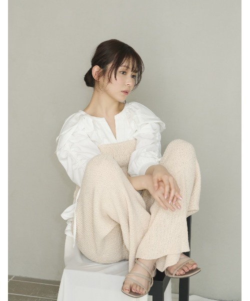NOTREemor(ノートルエモア)の「wave knit bustier x pants(パンツドレス・レディース・ピンク系その他/ミックスグレー・FREE)」の5枚目の写真