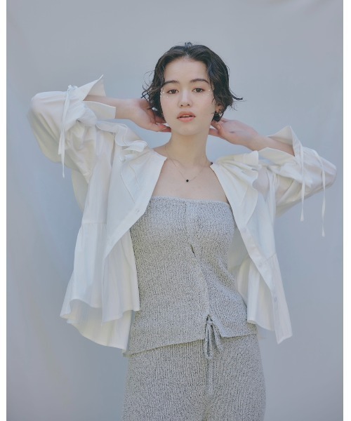 NOTREemor(ノートルエモア)の「wave knit bustier x pants(パンツドレス・レディース・ピンク系その他/ミックスグレー・FREE)」の12枚目の写真