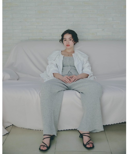 NOTREemor(ノートルエモア)の「wave knit bustier x pants(パンツドレス・レディース・ピンク系その他/ミックスグレー・FREE)」の13枚目の写真
