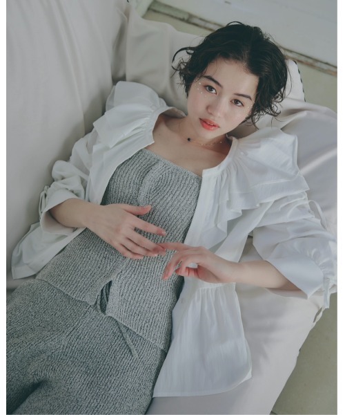 NOTREemor(ノートルエモア)の「wave knit bustier x pants(パンツドレス・レディース・ピンク系その他/ミックスグレー・FREE)」の14枚目の写真