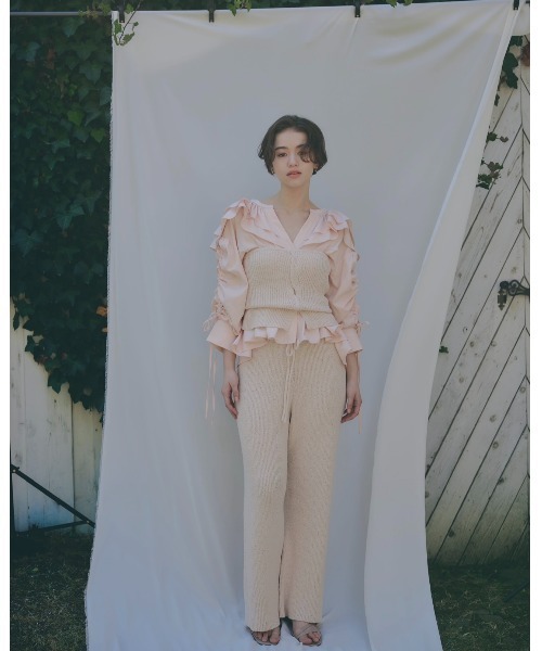 NOTREemor(ノートルエモア)の「wave knit bustier x pants(パンツドレス・レディース・ピンク系その他/ミックスグレー・FREE)」の9枚目の写真