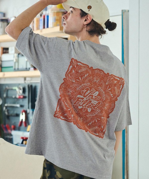 UN-FILLED(アンフィルド)の「mt9710- U.F ANGEL BANDANNA T-SHIRT Tシャツ(Tシャツ/カットソー・メンズ・ミックスグレー/ホワイト/パープル系その他・M/L/XL)」の1枚目の写真
