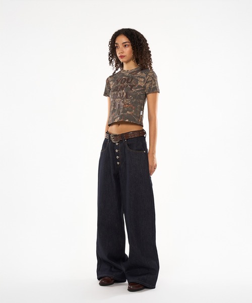 WISH FOR EVER(ウィッシュフォーエバー)の「LOGO PICHI & TIGHT SHORT TEE / ロゴピチ&タイトショートT(Tシャツ/カットソー・メンズ・ブラック/その他/ダークブラウン/ライトホワイト・SMALL/MEDIUM/LARGE/X-SMALL)」の17枚目の写真
