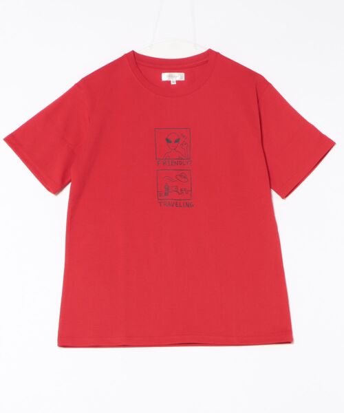 Chillfar（チルファー）の「デザイングラフィックモチーフTEE(M1)（Tシャツ/カットソー・レディース・グレー系3/グレー系2/ネイビー系3/ネイビー系2/ネイビー系1/イエロー系1/レッド系3/レッド系2/レッド系1/グレー系1/ホワイト系3/ホワイト系2/ホワイト系1/イエロー系3/イエロー系2/ナチュラル/オートミール/キナリ/ピンク系3/ピンク系2/ピンク系1・FREE）」の21枚目の写真