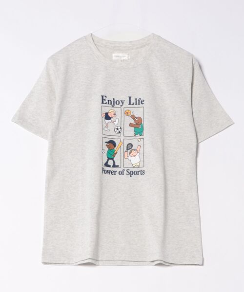 Chillfar（チルファー）の「デザイングラフィックモチーフTEE(M1)（Tシャツ/カットソー・レディース・グレー系3/グレー系2/ネイビー系3/ネイビー系2/ネイビー系1/イエロー系1/レッド系3/レッド系2/レッド系1/グレー系1/ホワイト系3/ホワイト系2/ホワイト系1/イエロー系3/イエロー系2/ナチュラル/オートミール/キナリ/ピンク系3/ピンク系2/ピンク系1・FREE）」の8枚目の写真