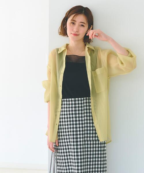 grove(グローブ)の「【大人の抜け感スタイル】ストライプアソートシアーオーバーシャツ(シャツ/ブラウス・レディース・アイボリー/ブラウン系その他/グリーン系/ブルー系5・02/03/01/04/05)」の3枚目の写真