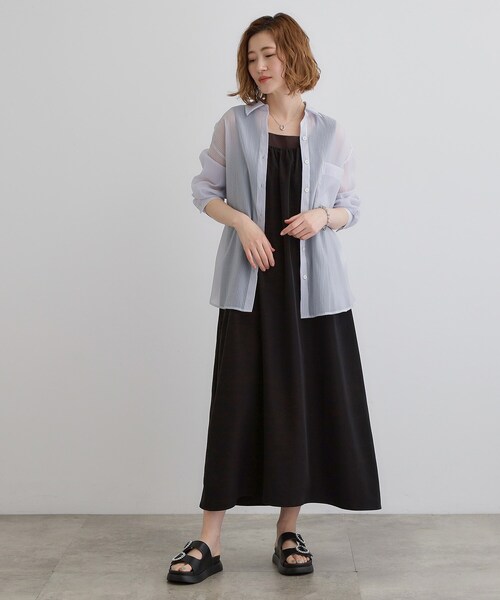 grove(グローブ)の「【大人の抜け感スタイル】ストライプアソートシアーオーバーシャツ(シャツ/ブラウス・レディース・アイボリー/ブラウン系その他/グリーン系/ブルー系5・02/03/01/04/05)」の22枚目の写真