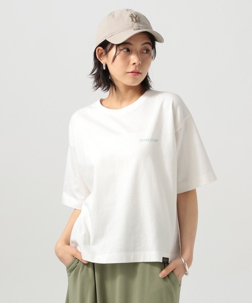 PENDLETON(ペンドルトン)の「【PENDLETON(ペンドルトン)】別注バックプリントT(Tシャツ/カットソー・レディース・オフホワイト/グリーン/ピンク・FREE)」の17枚目の写真