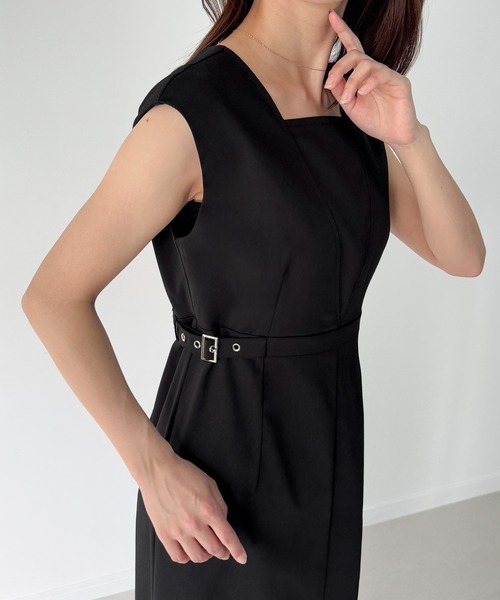 Foxey シルクウール　Vネック ノースリーブ フレアドレス Foxey シルクウール Vネック ノースリーブ フレアドレス Foxey シルク