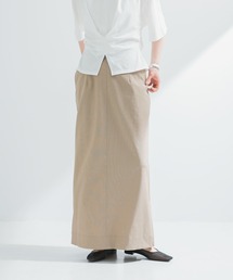 『2サイズ展開』リネン混ロングスカート