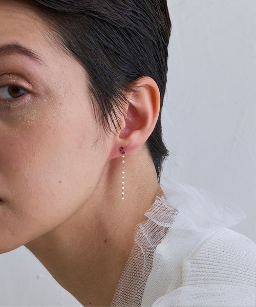 JUPITER（ジュピター）の「【K10】ペタルチェーンピアスキャッチ/4cm<動画あり>（ピアス（両耳用）・レディース・ゴールド・FREE）」の2枚目の写真