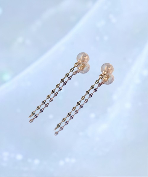 JUPITER（ジュピター）の「【K10】ペタルチェーンピアスキャッチ/4cm<動画あり>（ピアス（両耳用）・レディース・ゴールド・FREE）」の7枚目の写真