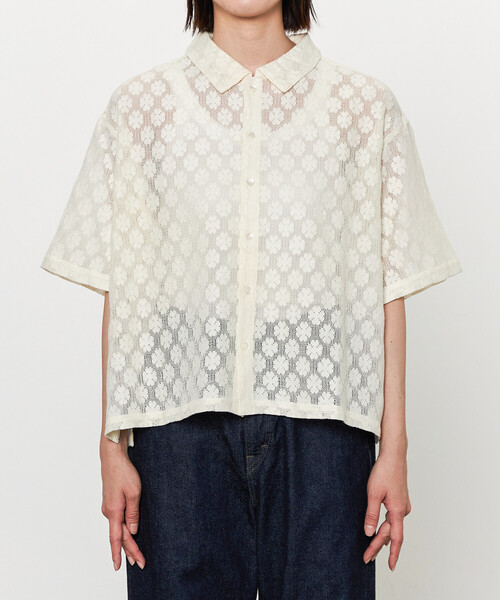 【値下げ】INDIA INDUSTRY レース編みシャツ INDIA INDUSTRY Geometry Lace Long Sleeve Shirt の通販