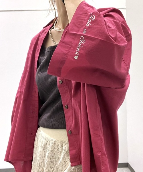 Q（キュー）の「キャンブリックボイル半袖シャツ（シャツ/ブラウス・レディース・アイボリー/オリーブ/レッド/ネイビー・MEDIUM）」の7枚目の写真