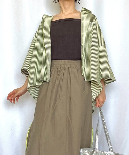 Q（キュー）の「キャンブリックボイル半袖シャツ（シャツ/ブラウス・レディース・アイボリー/オリーブ/レッド/ネイビー・MEDIUM）」の13枚目の写真