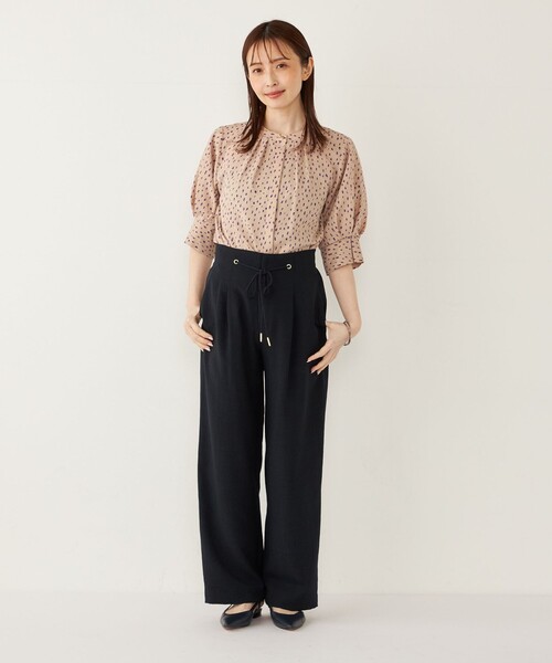 【未着用】タグ付き SHIPS シップス ラップパンツ 未使用タグ付 SHIPS シップス リネンライクスラブタックパンツ
