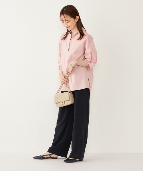 SHIPS Colors（シップス カラーズ）の「SHIPS Colors:〈洗濯機可能〉リネンライク イージー パンツ 2◇（その他パンツ・レディース・ヘザーグレー/サンドベージュ/ダークブルー・SMALL/MEDIUM/LARGE）」の17枚目の写真