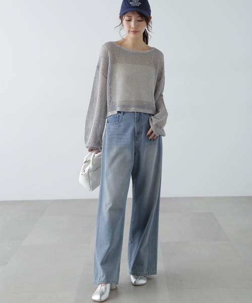 FREE'S MART（フリーズマート）の「◇メッシュスパンコールニット（ニット/セーター・レディース・ホワイト/グレー/ブラック/イエロー/ネイビー/ブラウン・FREE）」の15枚目の写真