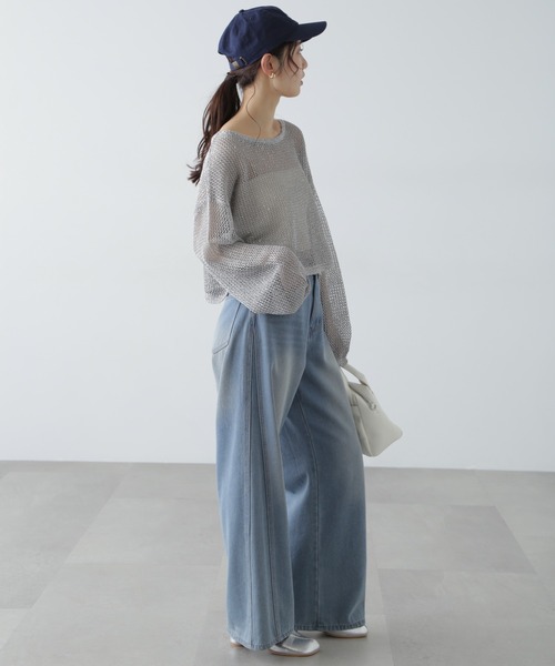 FREE'S MART（フリーズマート）の「◇メッシュスパンコールニット（ニット/セーター・レディース・ホワイト/グレー/ブラック/イエロー/ネイビー/ブラウン・FREE）」の16枚目の写真