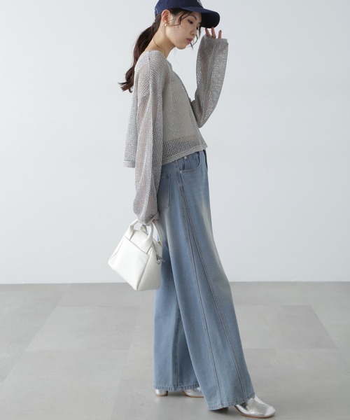 FREE'S MART（フリーズマート）の「◇メッシュスパンコールニット（ニット/セーター・レディース・ホワイト/グレー/ブラック/イエロー/ネイビー/ブラウン・FREE）」の17枚目の写真