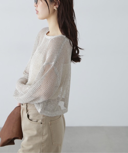 FREE'S MART（フリーズマート）の「◇メッシュスパンコールニット（ニット/セーター・レディース・ホワイト/グレー/ブラック/イエロー/ネイビー/ブラウン・FREE）」の22枚目の写真