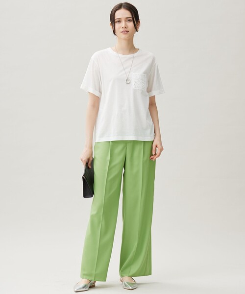 自由区(ジユウク)の「クロッシェポケット Tシャツ(Tシャツ/カットソー・レディース・ブラック系/アイボリー系/ダルブルー系・38)」の14枚目の写真