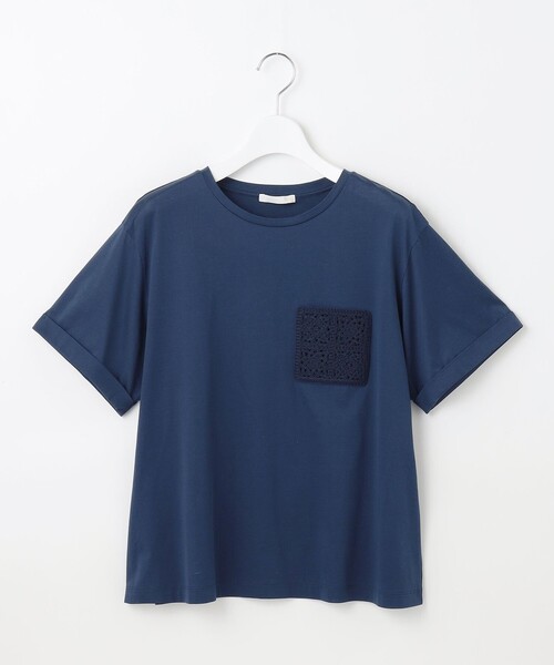 自由区(ジユウク)の「クロッシェポケット Tシャツ(Tシャツ/カットソー・レディース・ブラック系/アイボリー系/ダルブルー系・38)」の19枚目の写真