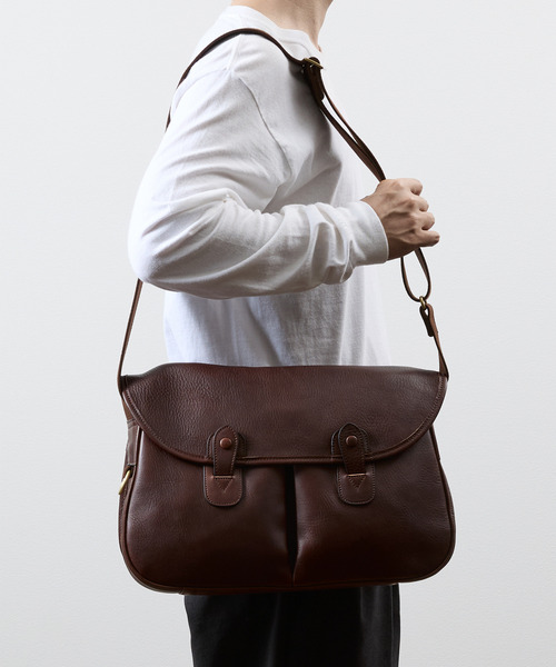 SLOW（スロウ）の「SLOW スロウ / cb-hunting shoulder bag- クロムステアレザーショルダーバッグ 牛革ハンティングバッグ / 858S51R（ショルダーバッグ・メンズ・ブラック/チョコ・FREE）」の21枚目の写真