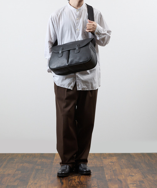 SLOW（スロウ）の「SLOW スロウ / cb-hunting shoulder bag- クロムステアレザーショルダーバッグ 牛革ハンティングバッグ / 858S51R（ショルダーバッグ・メンズ・ブラック/チョコ・FREE）」の16枚目の写真
