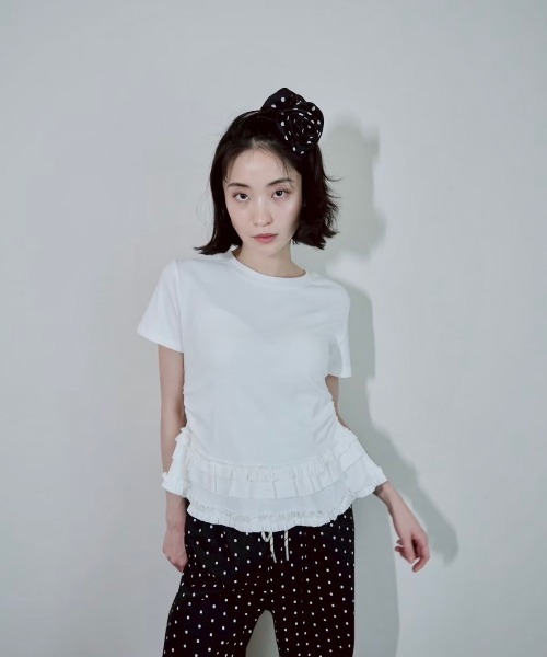 Smyeon(X~)Frill crewneck T-shirt/tN[lbNsVc(TVc/Jbg\[)