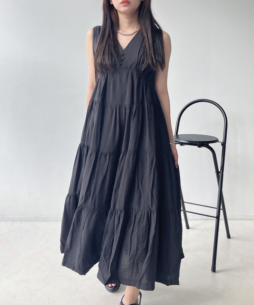 AS KNOW AS plus（アズノゥアズプラス）の「●ノースリーブティアードワンピース（ワンピース・レディース・ブラック/オレンジ/ライトカーキ・FREE）」の18枚目の写真