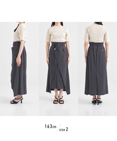 再入荷なし！】ACETATEラップスカート｜細見え/ウォッシャブル