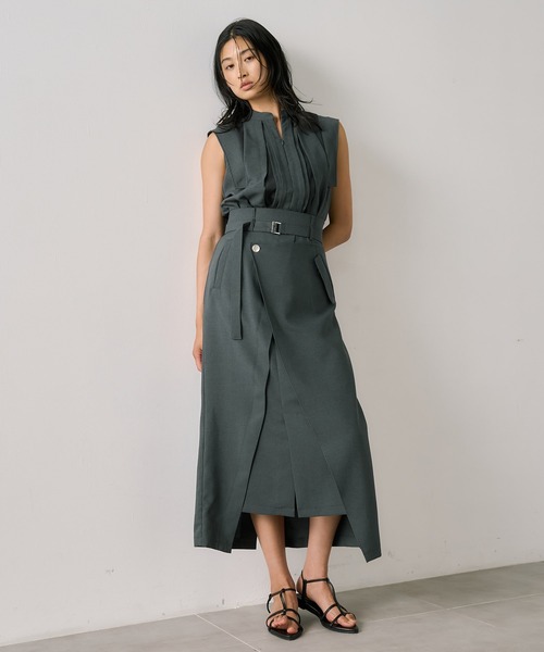 UNITED TOKYO(ユナイテッドトウキョウ)の「【再入荷なし!】ACETATEラップスカート|細見え/ウォッシャブル/セットアップ/防シワ/ストレッチ/吸湿性/オフィスカジュアル/秋服(スカート・レディース・アイボリー/ブラック/グレー・1/2)」の16枚目の写真