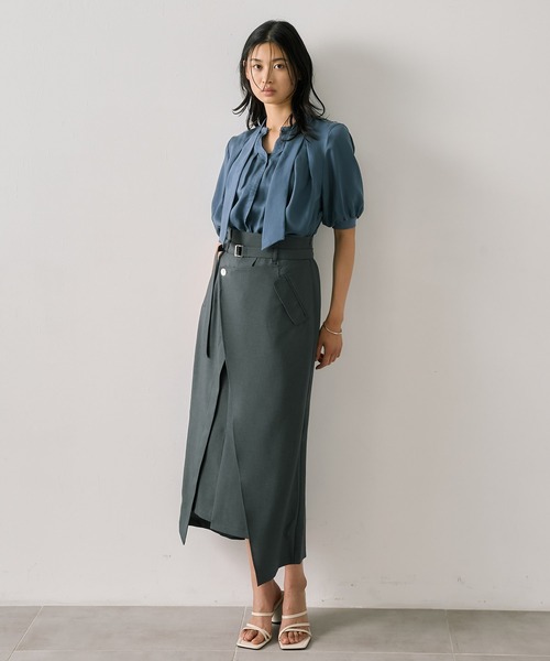 再入荷なし！】ACETATEラップスカート｜細見え/ウォッシャブル