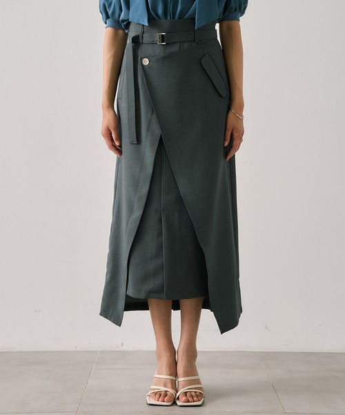 UNITED TOKYO(ユナイテッドトウキョウ)の「【再入荷なし!】ACETATEラップスカート|細見え/ウォッシャブル/セットアップ/防シワ/ストレッチ/吸湿性/オフィスカジュアル/秋服(スカート・レディース・アイボリー/ブラック/グレー・1/2)」の19枚目の写真