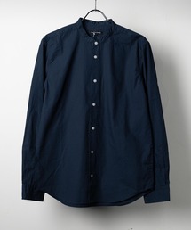 抗菌 消臭 国産 洗いざらし ブロード バンドカラー シャツ ナノファイン加工(GW)