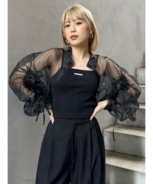 MURUA(ムルーア)の「ロゴプレートスクエアキャミ(キャミソール・レディース・ホワイト/ブラック/グレー・FREE)」の14枚目の写真