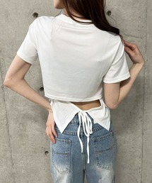 バックオープン半袖Tシャツ