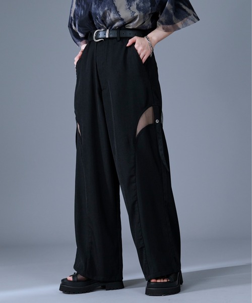 Ellno Loset(エルノロゼット)の「サイドシアーカットアウトパンツ(その他パンツ・メンズ・ブルーグリーン/ブラック・X-SMALL/LARGE/MEDIUM/SMALL)」の2枚目の写真