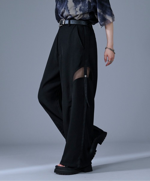 Ellno Loset(エルノロゼット)の「サイドシアーカットアウトパンツ(その他パンツ・メンズ・ブルーグリーン/ブラック・X-SMALL/LARGE/MEDIUM/SMALL)」の4枚目の写真