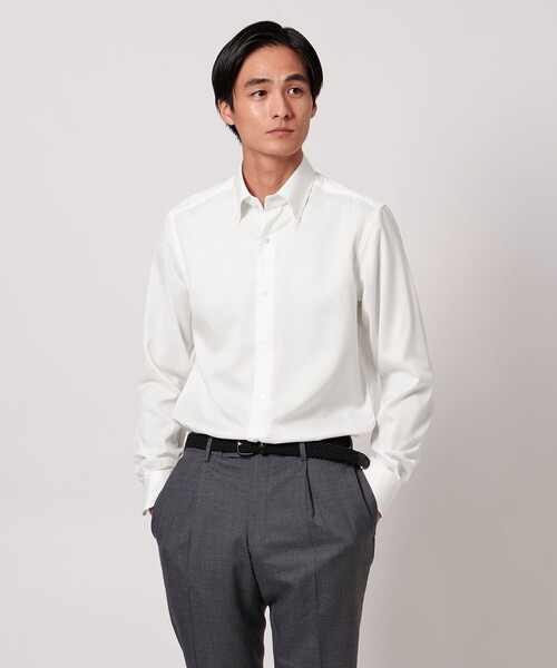 UNITED ARROWS(ユナイテッドアローズ)の「イージーケア AG パナマ イタリアン ボタンダウン シャツ -抗菌防臭・通気性-(ビジネスシャツ・メンズ・ライトブルー/ホワイト/イエロー・38cm/39cm/41cm/40cm)」の22枚目の写真