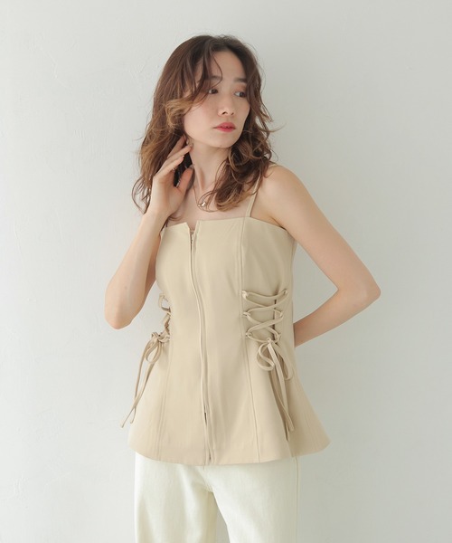 CLEIO（クレイオ）の「【CLEIO】レースアップビスチェ LACE-UP BUSTIER/980-13615（キャミソール・レディース・ブラウン/ベージュ・FREE）」の5枚目の写真
