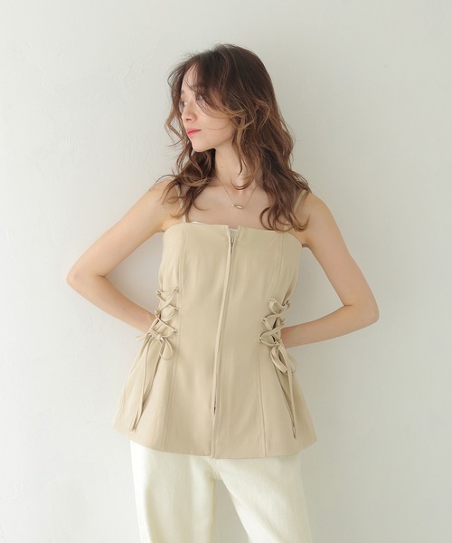 CLEIO（クレイオ）の「【CLEIO】レースアップビスチェ LACE-UP BUSTIER/980-13615（キャミソール・レディース・ブラウン/ベージュ・FREE）」の8枚目の写真